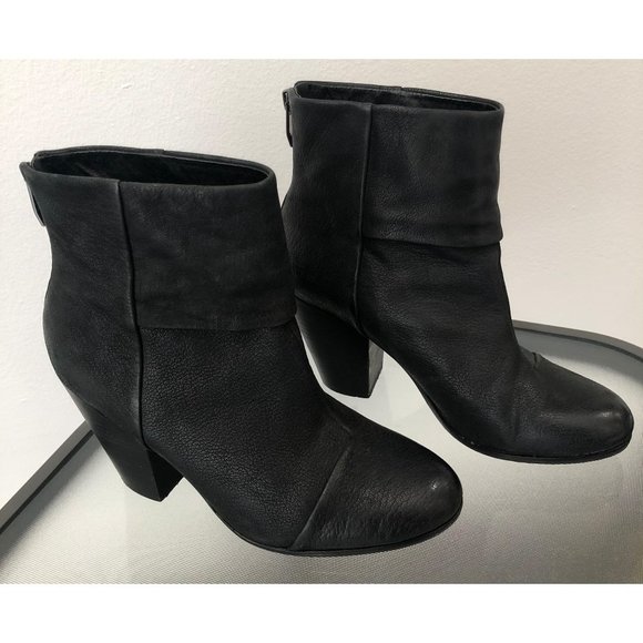 Vince Camuto Black Hadley Leather Heeled Bootie - Picture 1 of 7